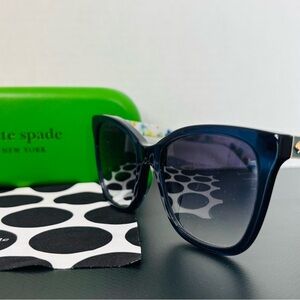 Authentic KATE SPADE Navy/Flower Print Sunglasses - New with Packaging